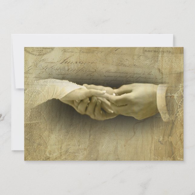 With this Ring, Romantic Vintage Wedding Love Invitation (Front)