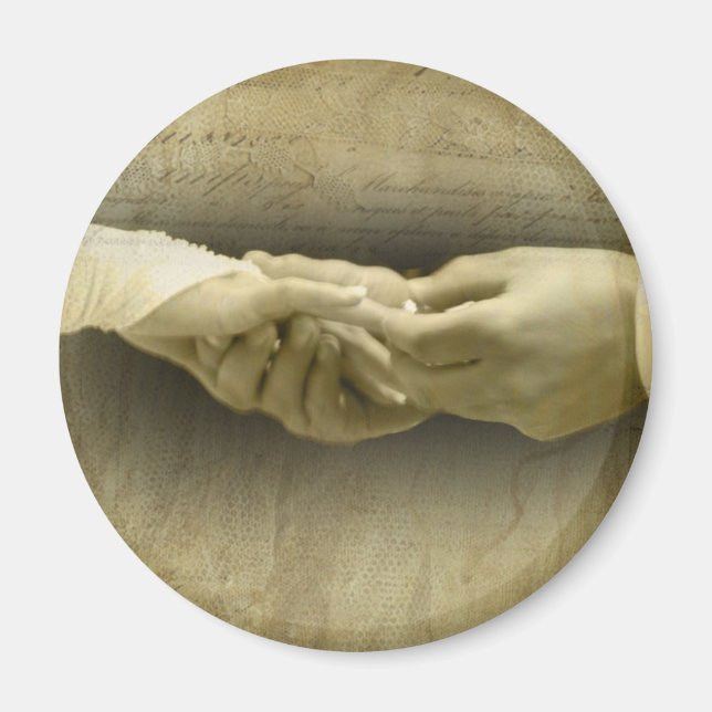 With this Ring, Romantic Vintage Wedding Love Magnet (Front)