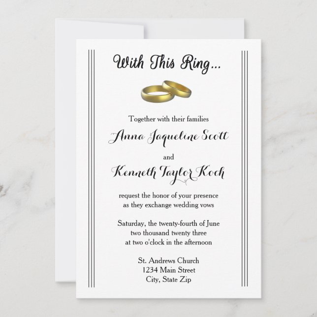 With this Ring... - Wedding Invitation (Front)