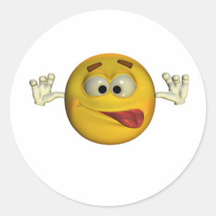 with Tonge Out 01 Classic Round Sticker