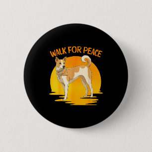 With Walk Peace Aloka Dog Minimalist 6 Cm Round Badge