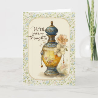 With Warm Thoughts | Floral Vintage Greeting Card
