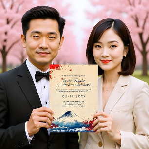 With wedding details Japonesque Harmony with Fuji Invitation