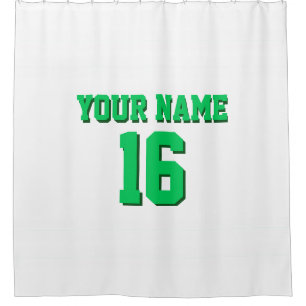 with White Stripes Sports Jersey Shower Curtain