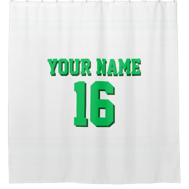 with White Stripes Sports Jersey Shower Curtain (Front)