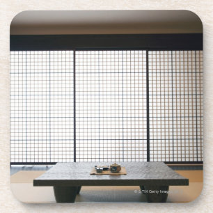with wooden table and modern style tatami : coaster