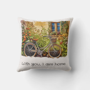 With you, I am home. quote about us, Cushion