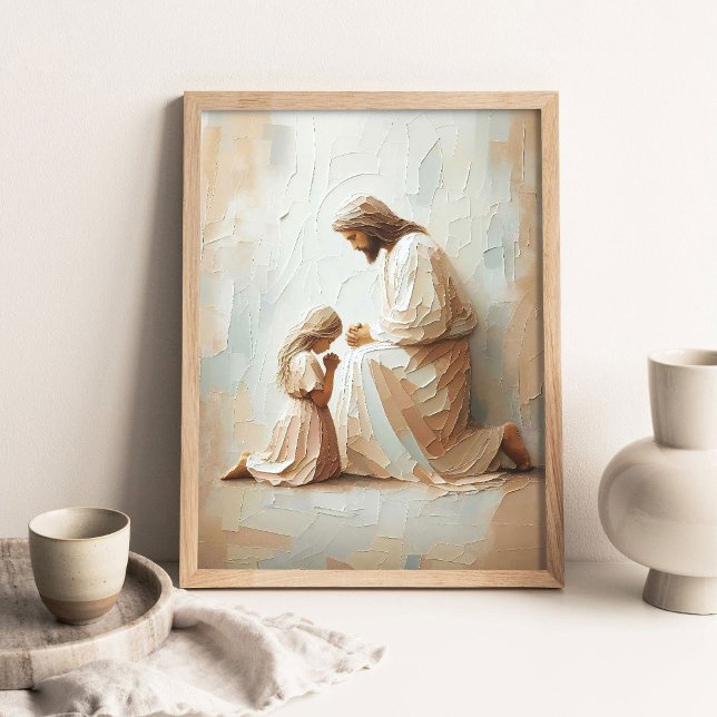 With You in Prayer Modern Christian Art, Jesus and Poster (Creator Uploaded)