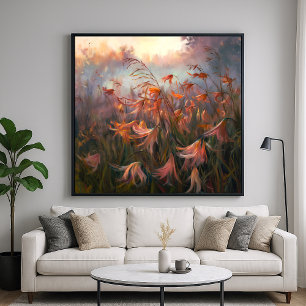 Withering Field - Painterly Style Floral Art Poster
