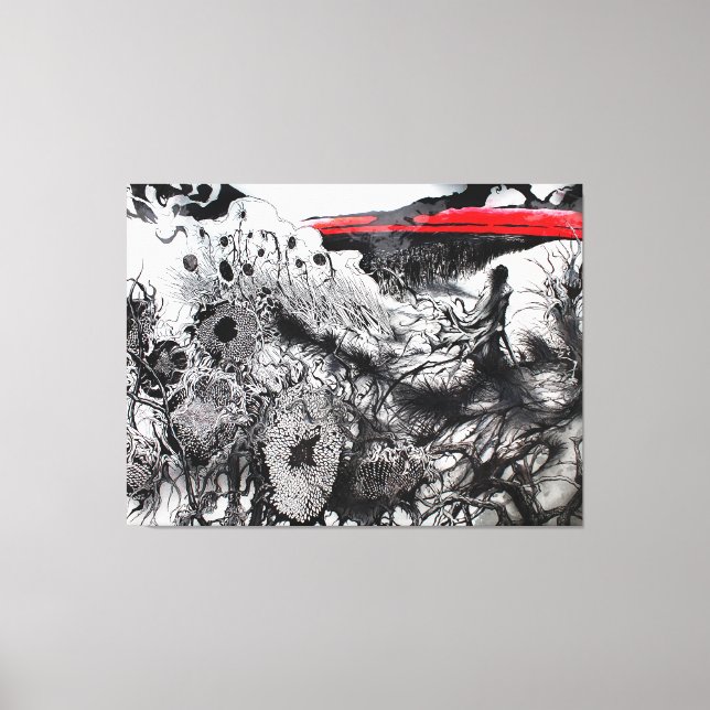 Withering Fields of the Crimson Dusk Canvas Print (Front)