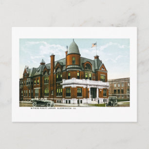 Withers Public Library, Bloomington, Illinois Postcard