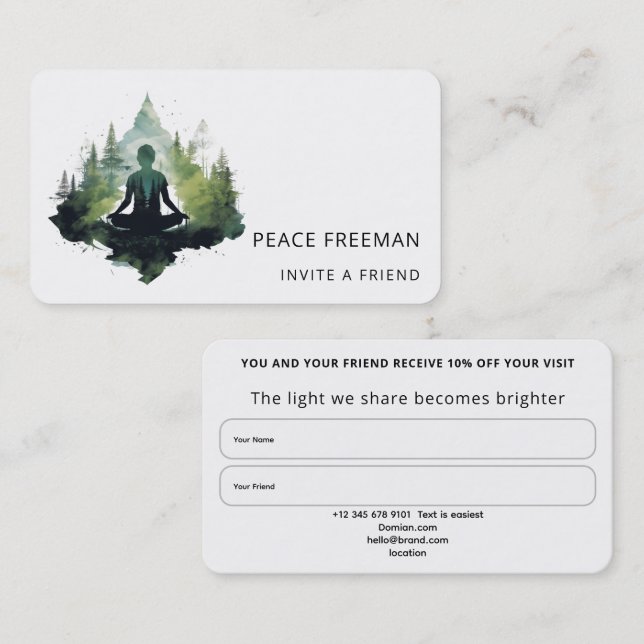 Within the Silence | Forest Meditation Business Card (Front/Back)