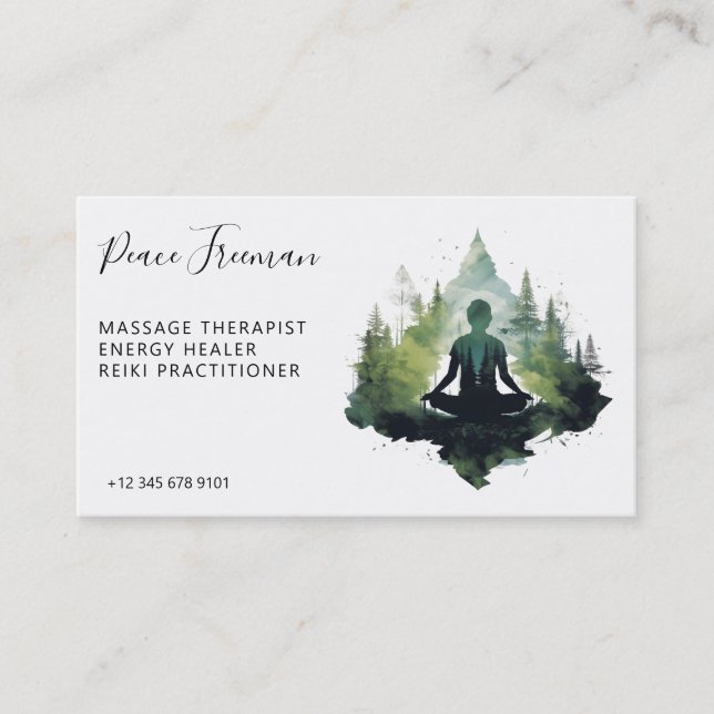 Within the Silence | Forest Meditation Business Card (Front)