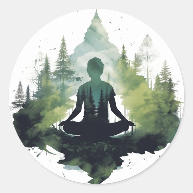 Within the Silence | Forest Meditation Classic Round Sticker (Front)