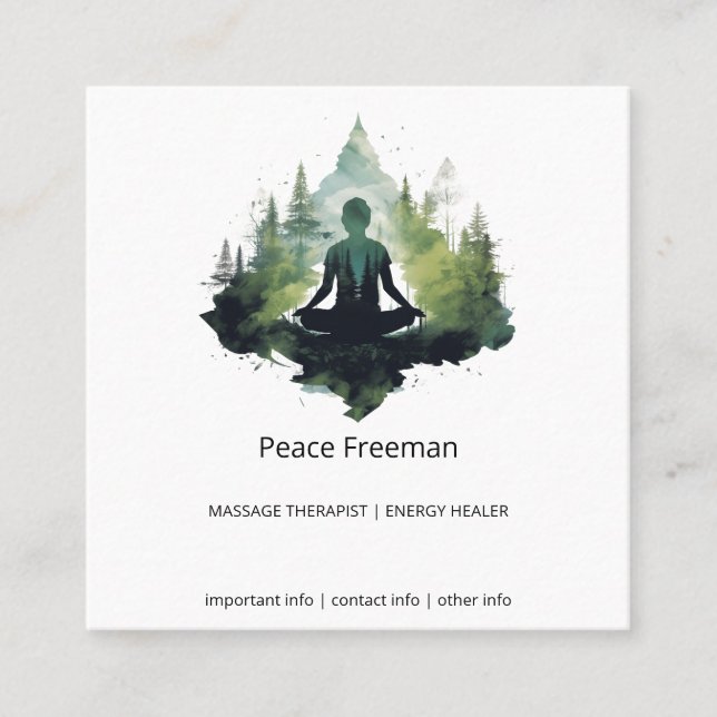 Within the Silence | Forest Meditation Square Business Card (Front)