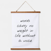 Without A Voice Wood Topped Wall Tapestry