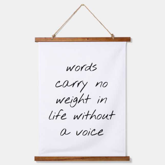 Without A Voice Wood Topped Wall Tapestry (Front)