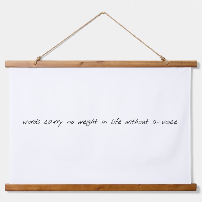 Without A Voice Wood Topped Wall Tapestry (Front)