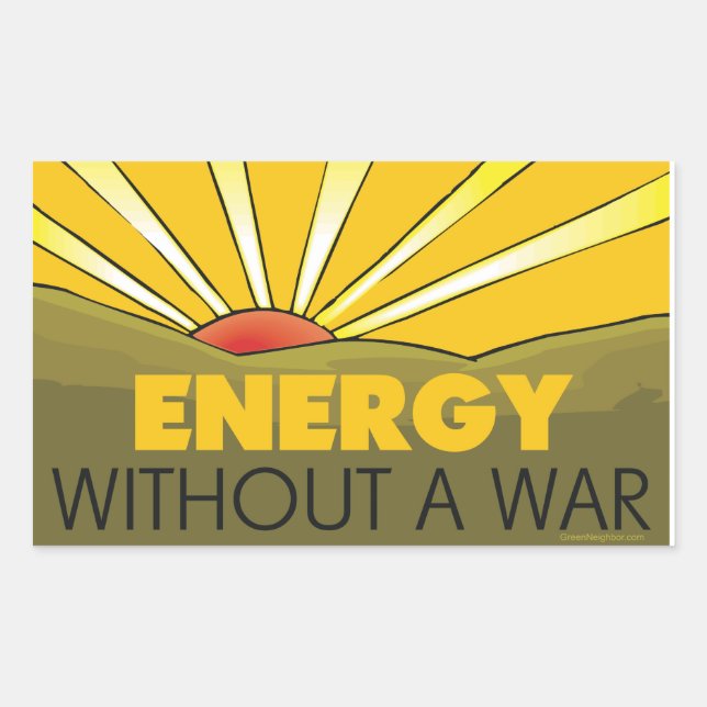 Without A War Solar Rectangular Sticker (Front)