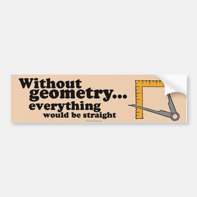 WITHOUT GEOMETRY EVERYTHING WOULD BE STRAIGHT BUMPER STICKER (Front)