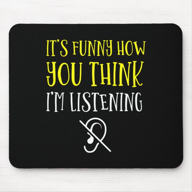 Without Hearing - Deaf - Unable To Hear - Deaf Awa Mouse Mat (Front)
