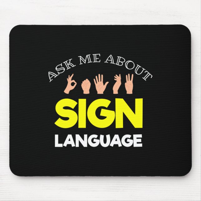 Without Hearing - Deaf - Unable To Hear - Deaf Awa Mouse Mat (Front)