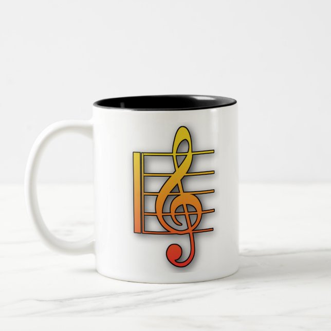Without Music Life Would Be Flat Two-Tone Coffee Mug (Left)