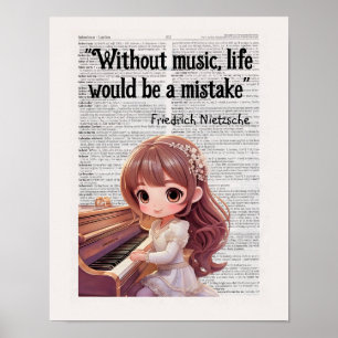 Without Music, life would be mistake Nietzsche  Poster