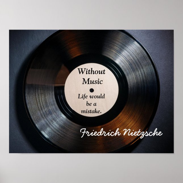 Without Music - Nietzsche quote - art print (Front)