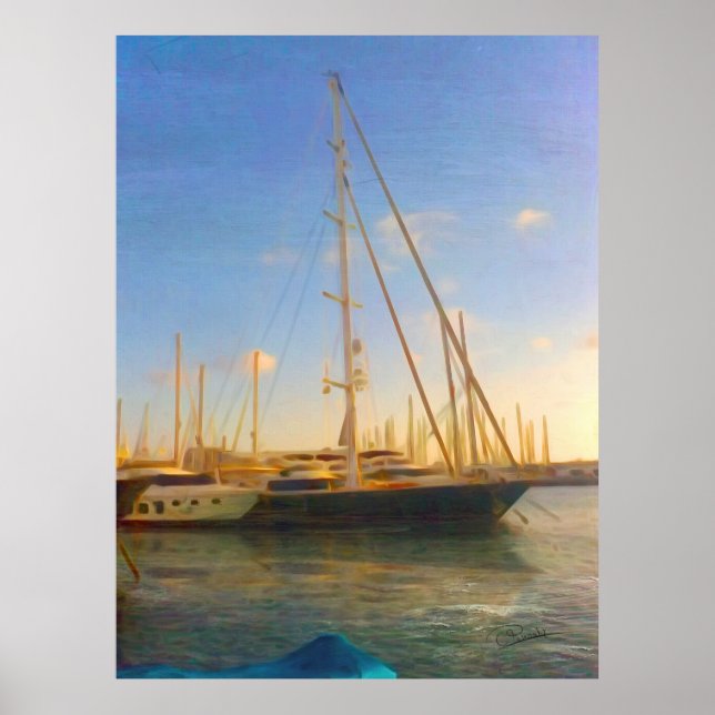 Without Sails Sunny Day Sea Beach Israel Herzlia Poster (Front)