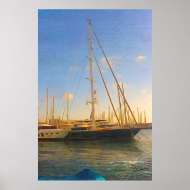 Without Sails Sunny Day Sea Beach Israel Herzlia Poster (Front)