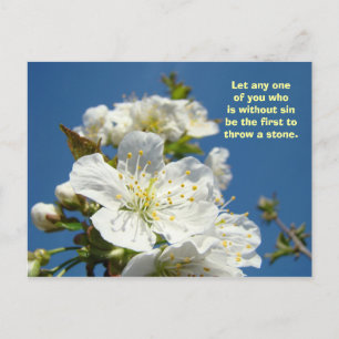 Without Sin Throw a Stone postcards Christian