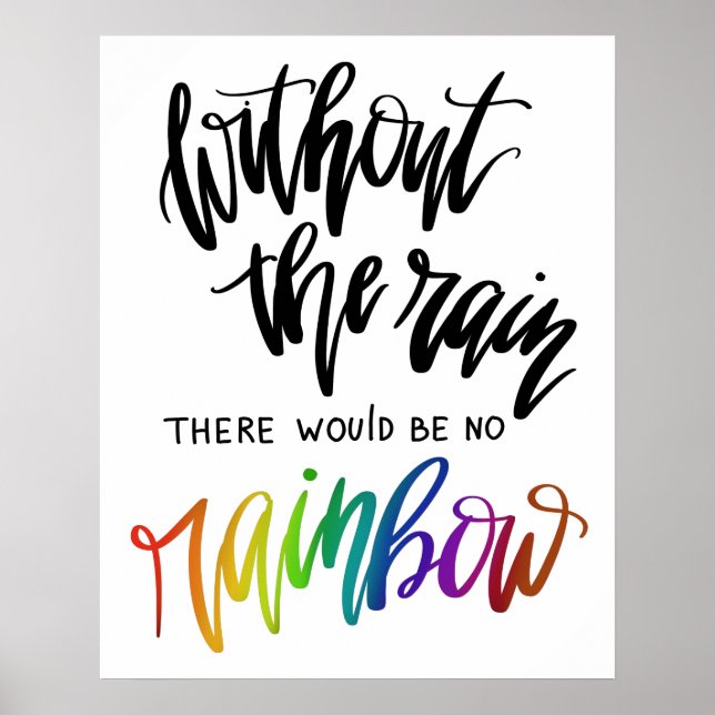 Without The Rain There Would Be No Rainbow Poster (Front)