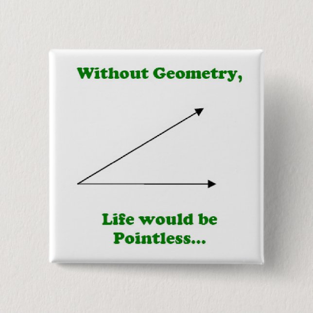 Withouth Geometry, Life would be Pointless. 15 Cm Square Badge (Front)