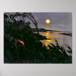 Witkiewicz - Australian landscape with Full Moon Poster