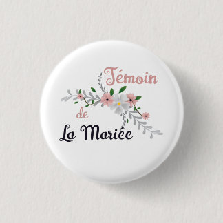 Witness of the Bride - bucolic marriage 3 Cm Round Badge