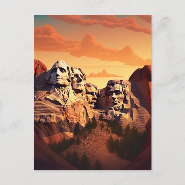 Witnessing Mount Rushmore's Grandeur #12 Postcard (Front)