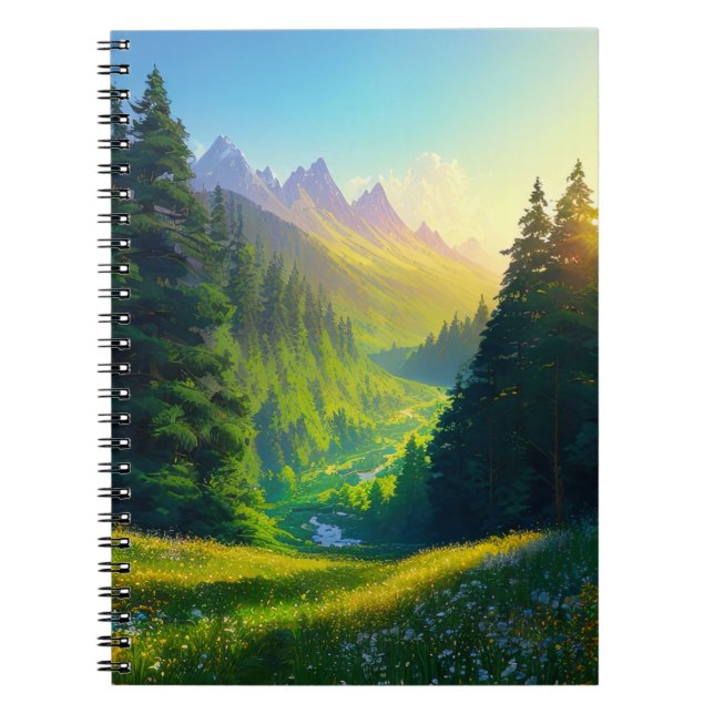 Witnessing the Splendour of the Pine Sunrise Notebook (Front)