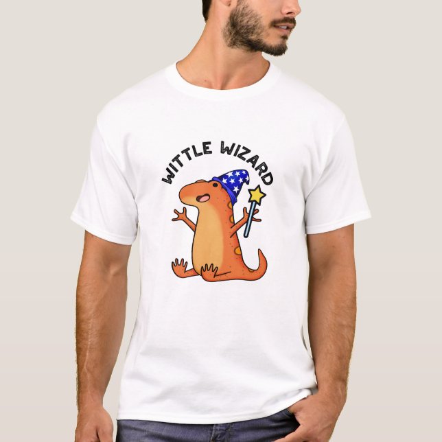 Wittle Wizard Funny Lizard Pun  T-Shirt (Front)