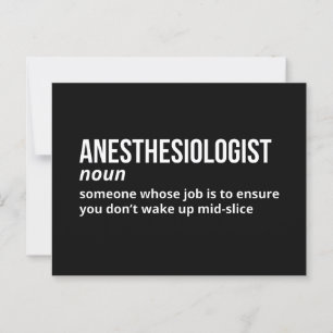 Witty Anaesthesiologist Definition Card