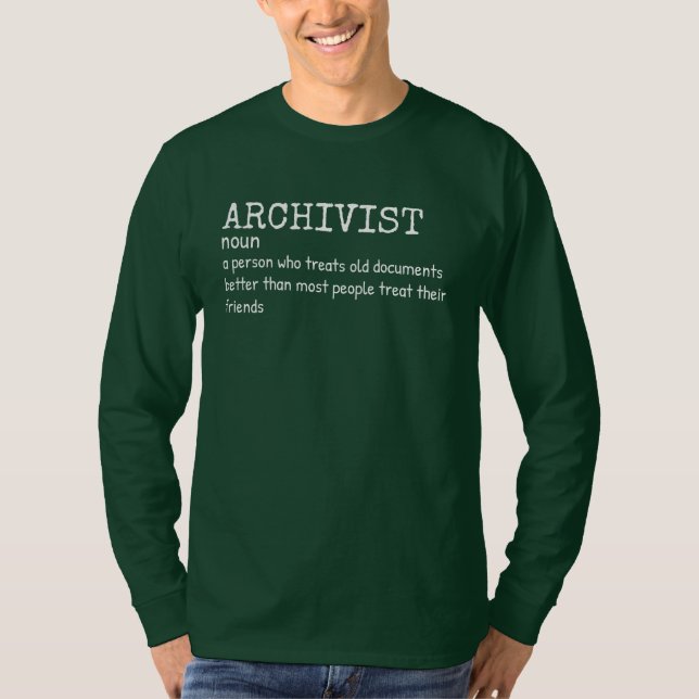 Witty Archivist Definition Long Sleeve Shirt (Front)