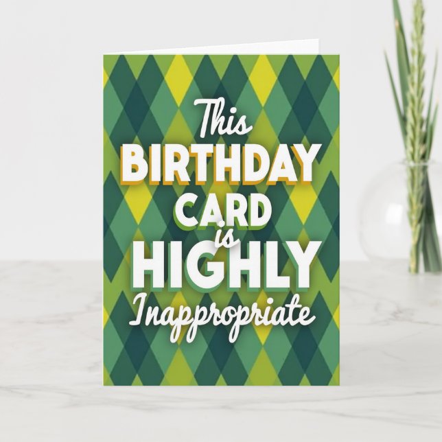 Witty Argyle Birthday Card (Front)
