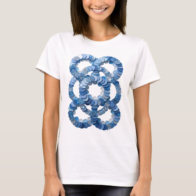 Witty Blue BLUE SEQUINS Print T-Shirt (Front)