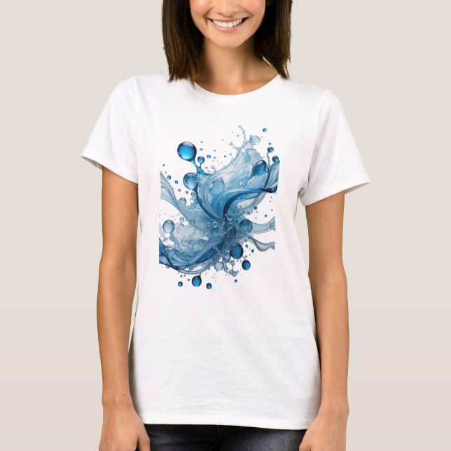 Witty Blue WATER FLOW Quote Shirt (Front)