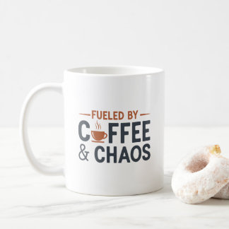 Witty Caffeine Humour Coffee and Chaos Minimalist Mug