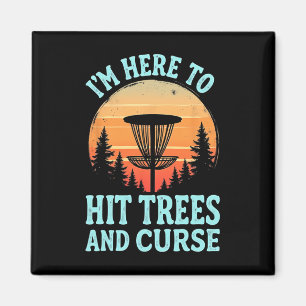 Witty Disc Golf - Funny Tree Hitting Retro Art Magnet
