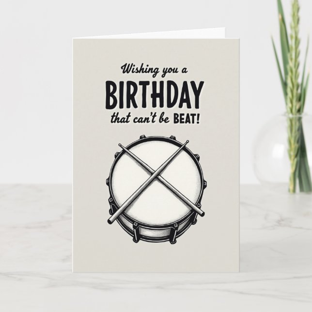 Witty Drum Birthday Card (Front)