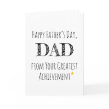 Witty Funny Simple Minimalist Fathers Day Greeting