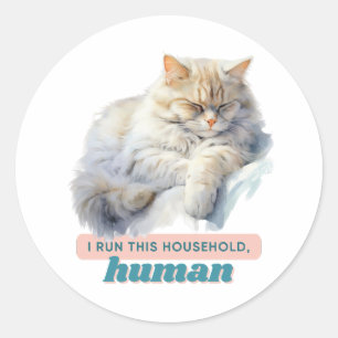 Witty Gifts for Cat Dads Classic Round Sticker