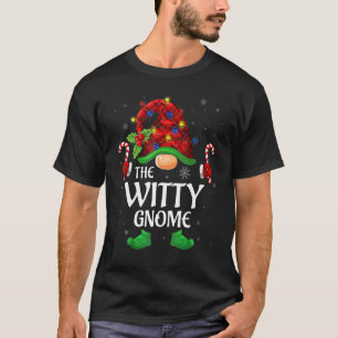 Witty Gnome Buffalo Red Plaid Matching Family Chri T-Shirt